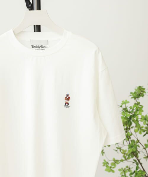 ＊＊SENSE OF PLACE by URBAN RESEARCH / センスオブプレイス バイ アーバンリサーチ Tシャツ | TeddyBear×SENSE OF PLACE　『別注』テディベアシシュウTシャツ A（WHITE②）