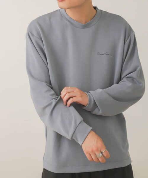 ＊＊SENSE OF PLACE by URBAN RESEARCH / センスオブプレイス バイ アーバンリサーチ Tシャツ | シシュウポンチロングTシャツ（BLUE）