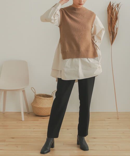 ＊＊SENSE OF PLACE by URBAN RESEARCH / センスオブプレイス バイ アーバンリサーチ その他パンツ | ジョーゼットテーパードパンツ（BLACK）