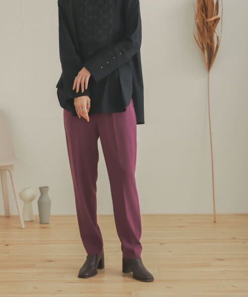 ＊＊SENSE OF PLACE by URBAN RESEARCH / センスオブプレイス バイ アーバンリサーチ その他パンツ | ジョーゼットテーパードパンツ（PURPLE）