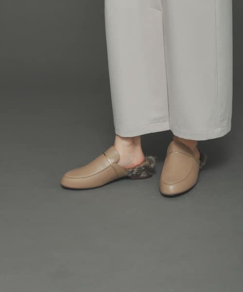 ＊＊SENSE OF PLACE by URBAN RESEARCH / センスオブプレイス バイ アーバンリサーチ シューズ | エコファーインソールミュールスリッパ（BEIGE）