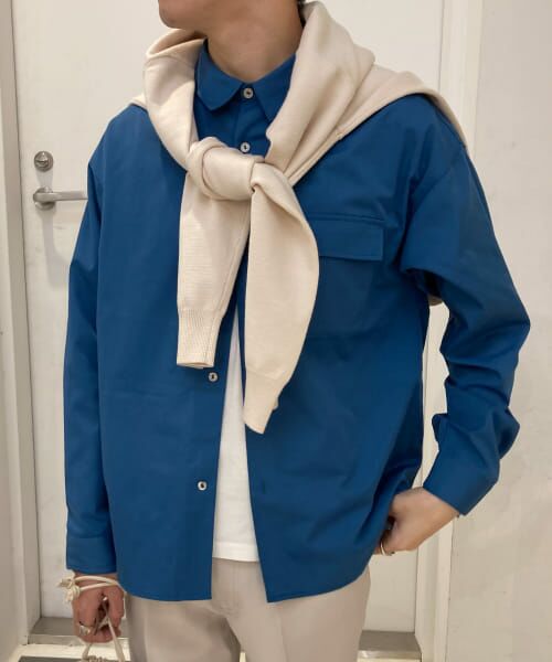 ＊＊SENSE OF PLACE by URBAN RESEARCH / センスオブプレイス バイ アーバンリサーチ シャツ・ブラウス | ルーズシルエットポケットシャツ（BLUE）