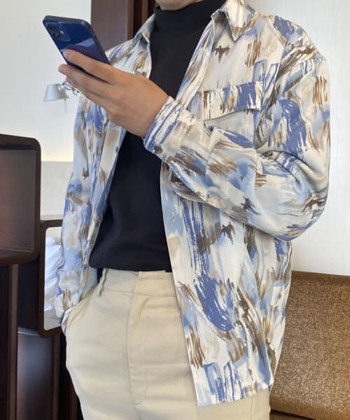 ＊＊SENSE OF PLACE by URBAN RESEARCH / センスオブプレイス バイ アーバンリサーチ シャツ・ブラウス | ルーズシルエットポケットシャツ（L.BLUE）