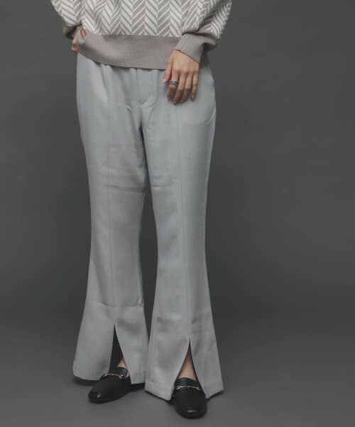 ＊＊SENSE OF PLACE by URBAN RESEARCH / センスオブプレイス バイ アーバンリサーチ その他パンツ | 『TALLサイズあり』ウールライクセンターシームキックフレアパンツ（L.GRAY）