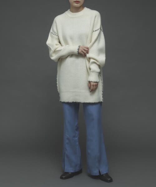 ＊＊SENSE OF PLACE by URBAN RESEARCH / センスオブプレイス バイ アーバンリサーチ その他パンツ | 『TALLサイズあり』ウールライクセンターシームキックフレアパンツ（BLUE）