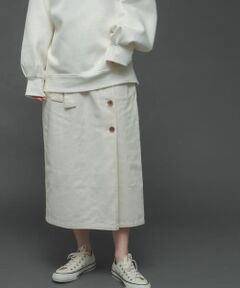 ボタンディテールアイラインスカート