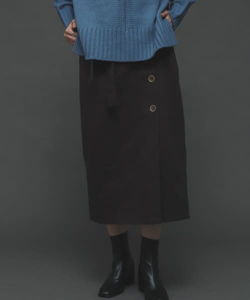 ＊＊SENSE OF PLACE by URBAN RESEARCH / センスオブプレイス バイ アーバンリサーチ スカート | ボタンディテールアイラインスカート（BROWN）