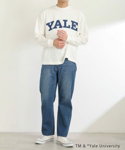 セール】 『ユニセックス』『別注』YALEカレッジロゴロングT