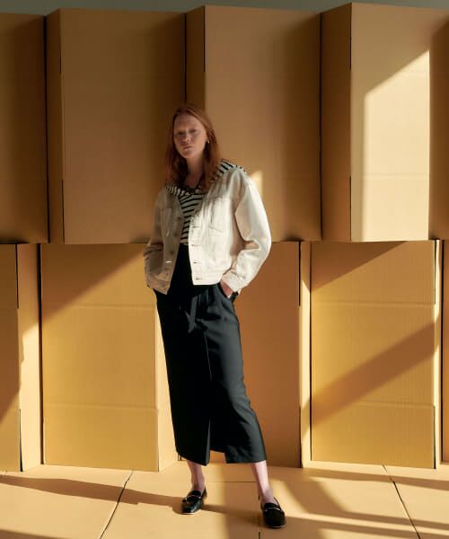 ＊＊SENSE OF PLACE by URBAN RESEARCH / センスオブプレイス バイ アーバンリサーチ スカート | 『XS・TALL展開あり』カルゼハイウエストラップスカート（BLACK）