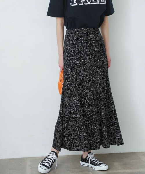 ＊＊SENSE OF PLACE by URBAN RESEARCH / センスオブプレイス バイ アーバンリサーチ スカート | マーメイドナロースカート（BLK×WHT）