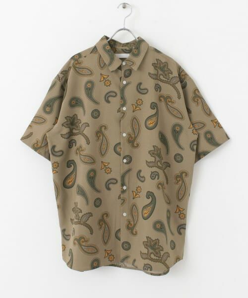 トゥモローランド ビッグペイズリー リネン100% シャツ モノトーンカラー トゥモローランド ビッグペイズリー リネン100% シャツ