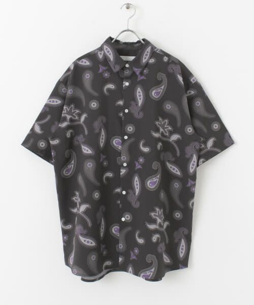 トゥモローランド ビッグペイズリー リネン100% シャツ モノトーンカラー トゥモローランド ビッグペイズリー リネン100% シャツ