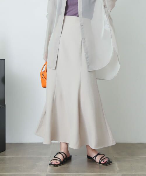 ＊＊SENSE OF PLACE by URBAN RESEARCH / センスオブプレイス バイ アーバンリサーチ スカート | リネンライクマーメイドスカート（GREIGE）