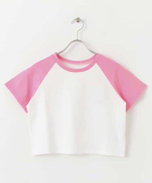 セール】 ラグランスリーブバイカラーミニTシャツ （Tシャツ