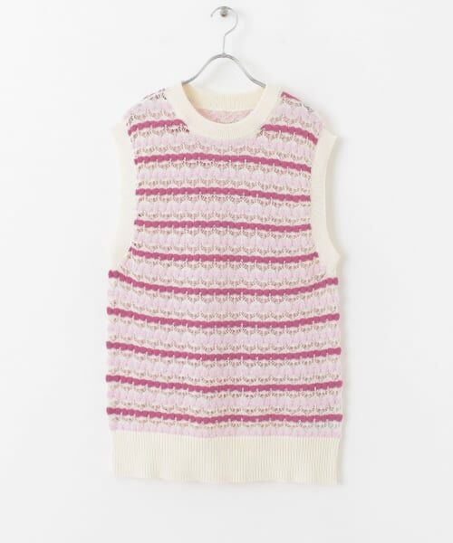 ＊＊SENSE OF PLACE by URBAN RESEARCH / センスオブプレイス バイ アーバンリサーチ ベスト | カラフルスカシアミニットベスト（PINK）