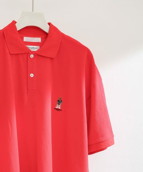 ＊＊SENSE OF PLACE by URBAN RESEARCH / センスオブプレイス バイ アーバンリサーチ ポロシャツ | 『別注』TeddyBear×SENSE OF PLACE　テディベアカノコポロシャツ（RED）