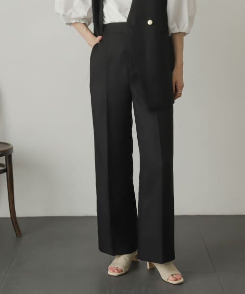 ＊＊SENSE OF PLACE by URBAN RESEARCH / センスオブプレイス バイ アーバンリサーチ その他パンツ | センタープレススラックスパンツ（BLACK）