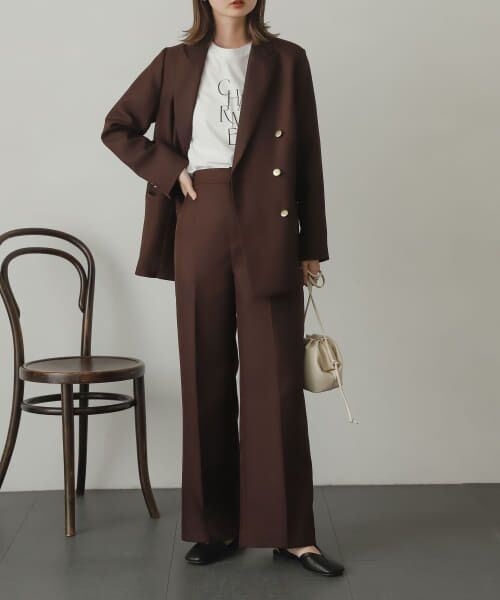 ＊＊SENSE OF PLACE by URBAN RESEARCH / センスオブプレイス バイ アーバンリサーチ その他パンツ | センタープレススラックスパンツ（BROWN）