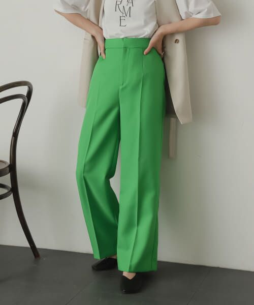 ＊＊SENSE OF PLACE by URBAN RESEARCH / センスオブプレイス バイ アーバンリサーチ その他パンツ | センタープレススラックスパンツ（LIME）