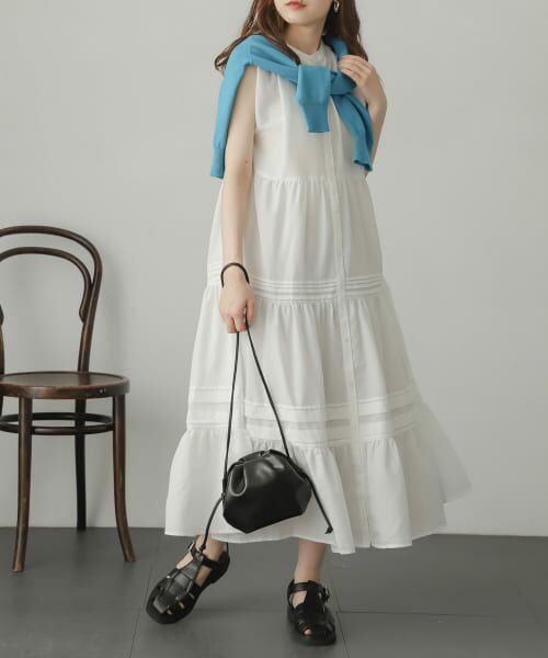 ＊＊SENSE OF PLACE by URBAN RESEARCH / センスオブプレイス バイ アーバンリサーチ ワンピース | タックティアードワンピース（OFF WHITE）