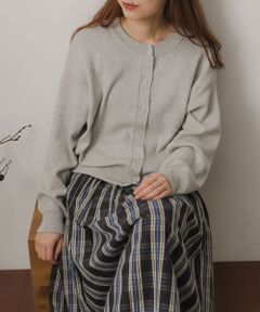 リングドットクルーネックカーディガン