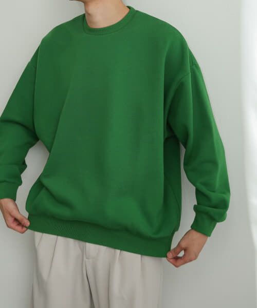 ＊＊SENSE OF PLACE by URBAN RESEARCH / センスオブプレイス バイ アーバンリサーチ スウェット | 『ユニセックス』ウラキモウカラースウェットシャツ（GREEN）