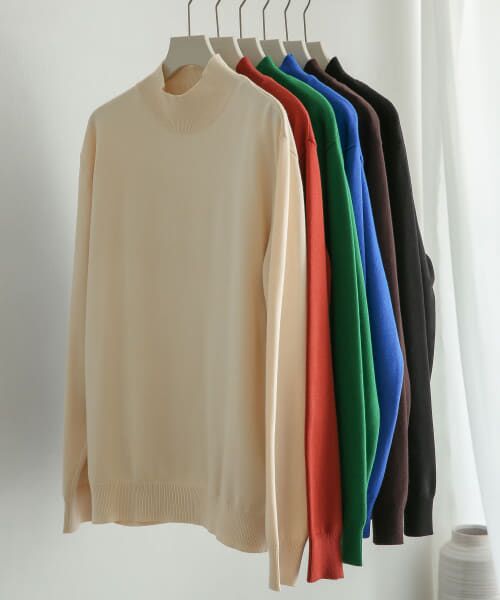 ＊＊SENSE OF PLACE by URBAN RESEARCH / センスオブプレイス バイ アーバンリサーチ ニット・セーター | 『イージーケア』ストレッチモックネックセーター（IVORY）