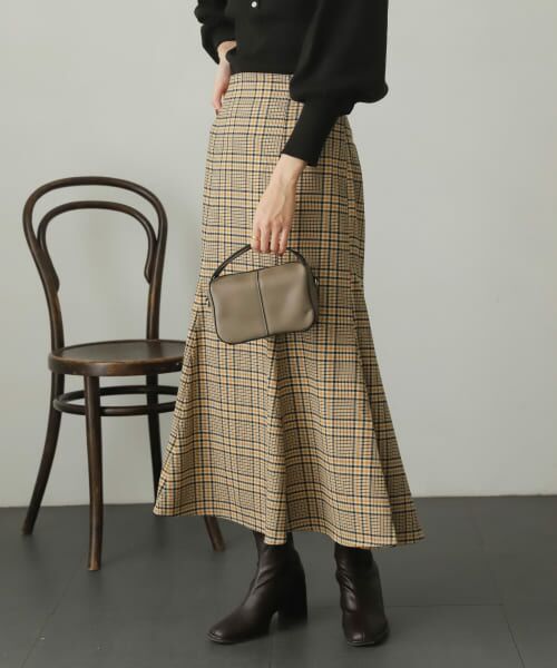 ＊＊SENSE OF PLACE by URBAN RESEARCH / センスオブプレイス バイ アーバンリサーチ スカート | ウールライクマーメイドスカート（GRE×YEL）