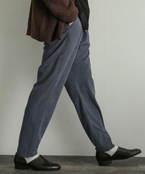 ＊＊SENSE OF PLACE by URBAN RESEARCH / センスオブプレイス バイ アーバンリサーチ その他パンツ | コーデュロイタックテーパードパンツ（BLUE）