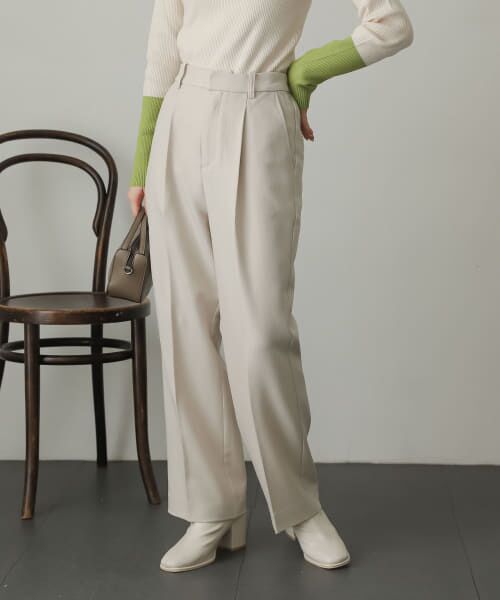**SENSE OF PLACE by URBAN RESEARCH / センスオブプレイス バイ アーバンリサーチ その他パンツ | ウールライクワイドストレートパンツ(IVORY)