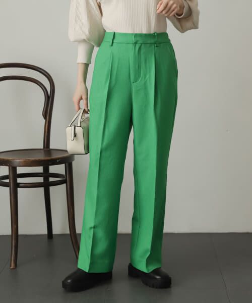 **SENSE OF PLACE by URBAN RESEARCH / センスオブプレイス バイ アーバンリサーチ その他パンツ | ウールライクワイドストレートパンツ(GREEN)