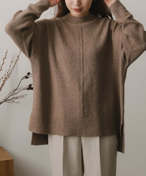 ＊＊SENSE OF PLACE by URBAN RESEARCH / センスオブプレイス バイ アーバンリサーチ ニット・セーター | ストレッチセンターシームセーター（MOCHA）