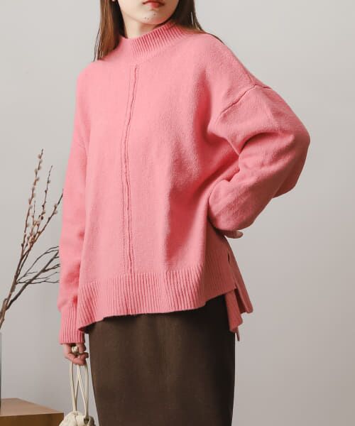 ＊＊SENSE OF PLACE by URBAN RESEARCH / センスオブプレイス バイ アーバンリサーチ ニット・セーター | ストレッチセンターシームセーター（PINK）