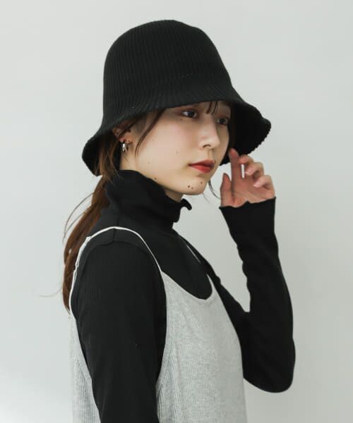 ＊＊SENSE OF PLACE by URBAN RESEARCH / センスオブプレイス バイ アーバンリサーチ ハット | ニットバケットハット（BLACK）