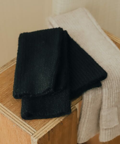 ＊＊SENSE OF PLACE by URBAN RESEARCH / センスオブプレイス バイ アーバンリサーチ 手袋 | リサイクルMIXヤーンアームウォーマー（BLACK）