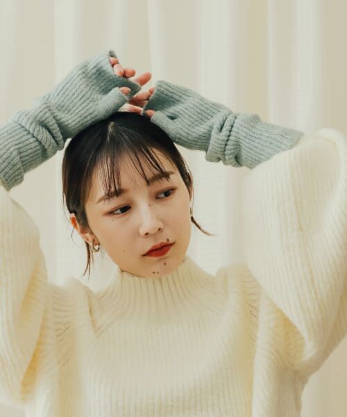 ＊＊SENSE OF PLACE by URBAN RESEARCH / センスオブプレイス バイ アーバンリサーチ 手袋 | リサイクルMIXヤーンアームウォーマー（MINT）