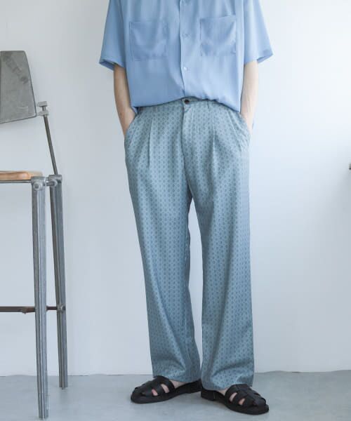 ＊＊SENSE OF PLACE by URBAN RESEARCH / センスオブプレイス バイ アーバンリサーチ その他パンツ | 『セットアップ対応』『イージーケア』コモンガラダブルタックワイドスラックス（KOMON3）