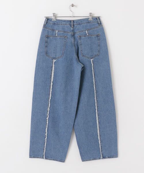 aa hardwear デニムパンツ セール】 デニムフリンジパネルワイドパンツ （デニムパンツ