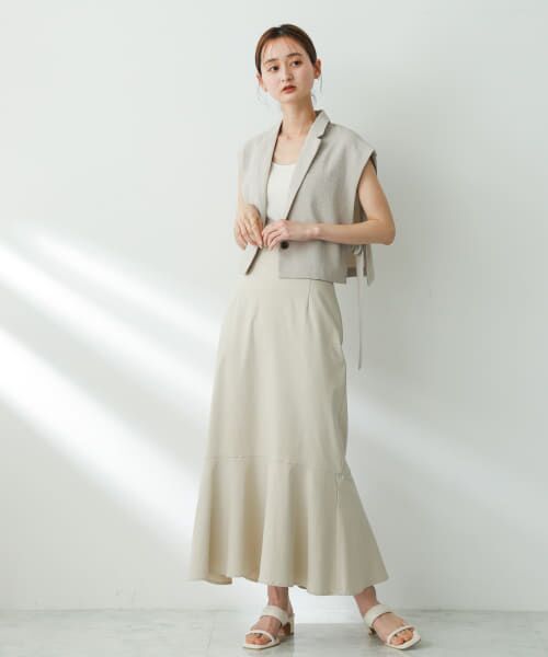 美品⭐︎human woman ウォッシャブルマーメイドスカート human woman ◇ライトフラノウォッシャブルマーメイドスカート