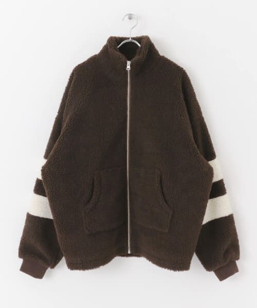 ＊＊SENSE OF PLACE by URBAN RESEARCH / センスオブプレイス バイ アーバンリサーチ ブルゾン | オーバーサイズラインボアブルゾン（BROWN）