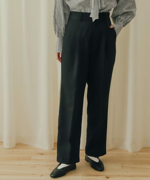 ＊＊SENSE OF PLACE by URBAN RESEARCH / センスオブプレイス バイ アーバンリサーチ その他パンツ | センタープレススラックスパンツ（BLACK）