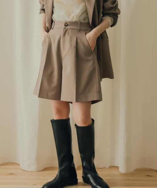 ＊＊SENSE OF PLACE by URBAN RESEARCH / センスオブプレイス バイ アーバンリサーチ ショート・ハーフ・半端丈パンツ | センタープレスバミューダパンツ（MOCHA）