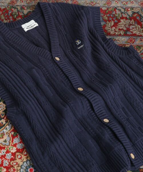 ＊＊SENSE OF PLACE by URBAN RESEARCH / センスオブプレイス バイ アーバンリサーチ ニット・セーター | 『別注』TeddyBear×SENSE OF PLACE　テディベアニットベスト B（NAVY）