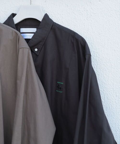 ＊＊SENSE OF PLACE by URBAN RESEARCH / センスオブプレイス バイ アーバンリサーチ シャツ・ブラウス | 『別注』GREENWICH POLO CLUB×SENSE OF PLACE 　シャツA（CHARCOAL）