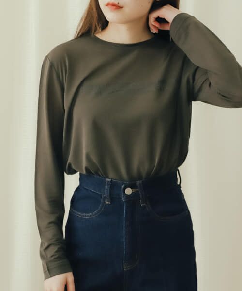 ＊＊SENSE OF PLACE by URBAN RESEARCH / センスオブプレイス バイ アーバンリサーチ Tシャツ | シアーロゴTシャツ（CHARCOAL）