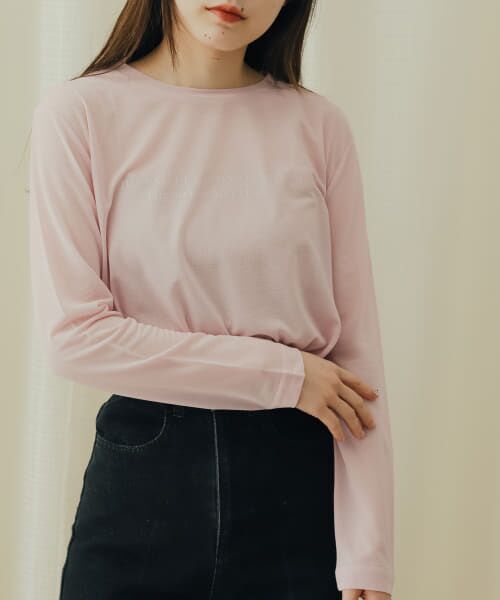 ＊＊SENSE OF PLACE by URBAN RESEARCH / センスオブプレイス バイ アーバンリサーチ Tシャツ | シアーロゴTシャツ（LAVENDER）