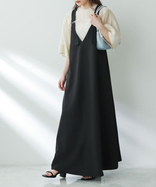 ＊＊SENSE OF PLACE by URBAN RESEARCH / センスオブプレイス バイ アーバンリサーチ ワンピース | フレアジャンパースカート（BLACK）