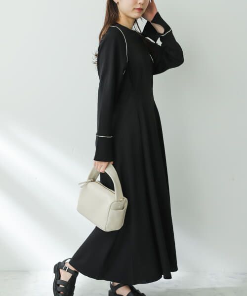 ＊＊SENSE OF PLACE by URBAN RESEARCH / センスオブプレイス バイ アーバンリサーチ ワンピース | ウエストタックカットワンピース（BLACK）