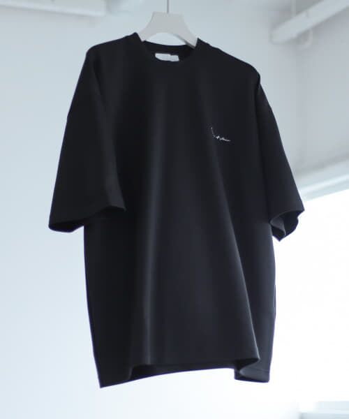 ＊＊SENSE OF PLACE by URBAN RESEARCH / センスオブプレイス バイ アーバンリサーチ Tシャツ | シシュウダンボールポンチTシャツ(5分袖)（BLACK）