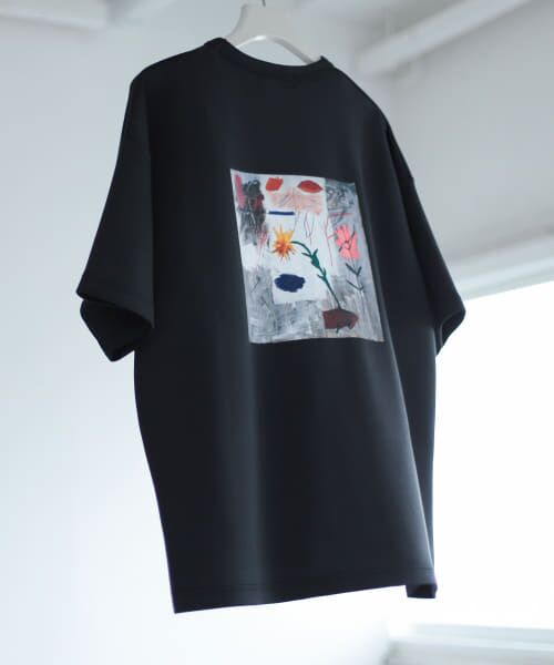 ＊＊SENSE OF PLACE by URBAN RESEARCH / センスオブプレイス バイ アーバンリサーチ Tシャツ | 『別注』グラフィックアートTシャツ(5分袖)C（BLACK）
